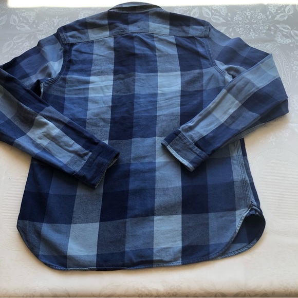 Gap Women’s Size M Blue Checkered Long Sleeves Button-Up Shirt Casual Collared - Picture 2 of 16